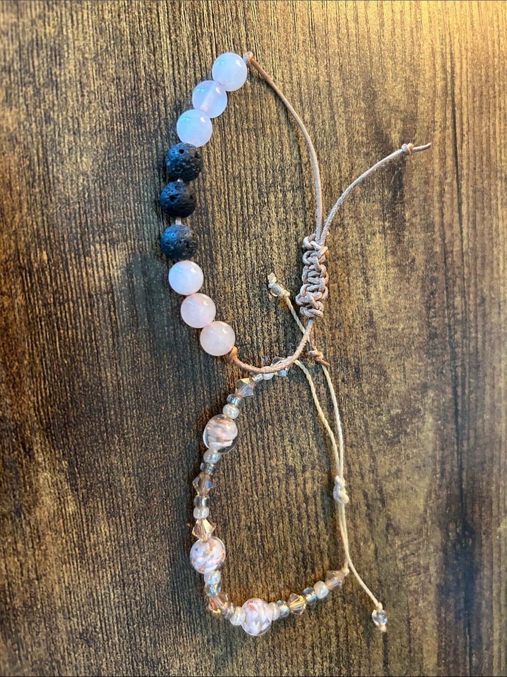 Adjustable Pink Beaded Women's Bracelet Set - Handmade Style